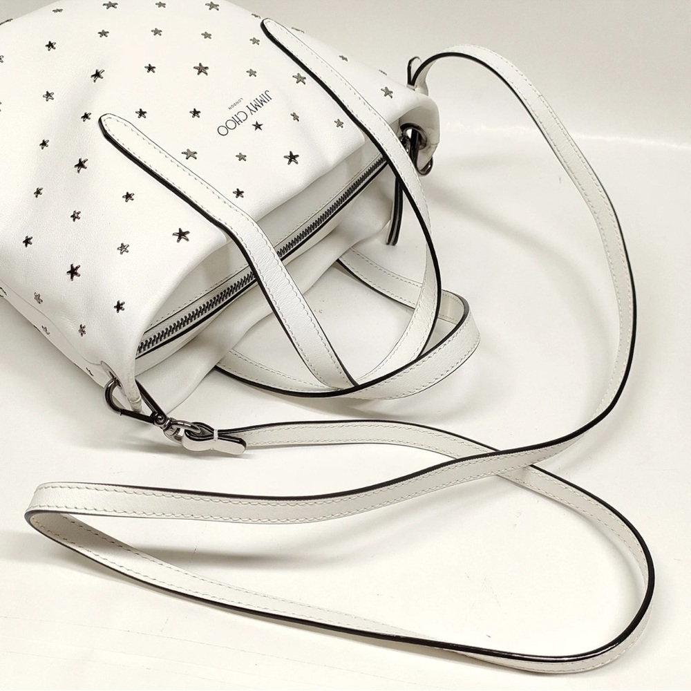 Jimmy Choo Mini Sara Tote in White - Picture 4 of 9